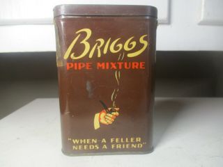 Vintage Briggs Pocket Tobacco Tin Advertising Great Graphics