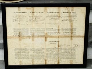 Martin Van Buren Signed Whaling Document (ships Papers) Oct.  1840 Bedford