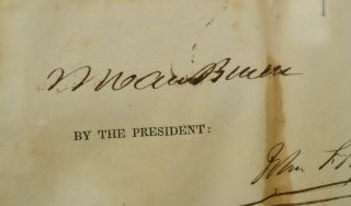 MARTIN VAN BUREN SIGNED WHALING DOCUMENT (SHIPS PAPERS) OCT.  1840 BEDFORD 2