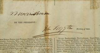 MARTIN VAN BUREN SIGNED WHALING DOCUMENT (SHIPS PAPERS) OCT.  1840 BEDFORD 3