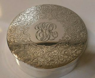 Gorgeous Shreve Crump & Low Co.  Sterling Silver Ornate Round Box
