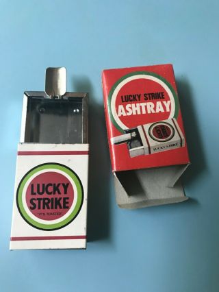 Vintage Advertising Lucky Strike Metal Pocket Ashtray
