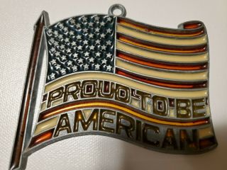 Vintage Stained Glass American Flag Window Sun Catcher. 2
