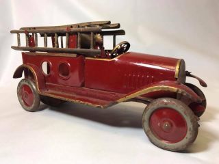 Antique Pressed Steel Packard Friction Fire Truck
