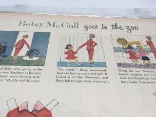 1957 VINTAGE BETSY MCCALL GOES TO THE ZOO PAPER DOLLS UNCUT 2