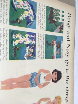 1952 VINTAGE BETSY MCCALL AND NOSY GO TO THE CIRCUS PAPER DOLLS UNCUT 2