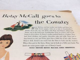 1961 VINTAGE BETSY MCCALL GOES TO THE COUNTRY PAPER DOLLS UNCUT 2