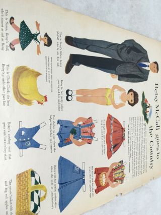 1961 VINTAGE BETSY MCCALL GOES TO THE COUNTRY PAPER DOLLS UNCUT 3