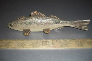 2 Belly Weight Wood Fishing Decoy By Unknown Maker