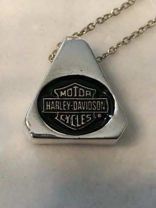 Harley Davidson Vintage Sterling Silver Necklace With Sterling Pendant