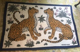 Authentic Hermes Beach Towel With Printed Leopard Design - Vintage