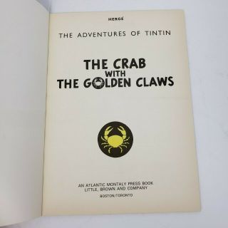 Vtg Tintin crab with the golden claws The Adventures of Tintin Herge comic book 3