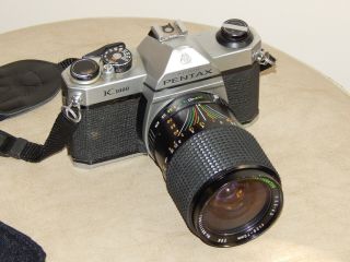 Vintage Asahi Pentax K1000 35mm Camera W/ Sears 28 - 70mm Zoom Lens.