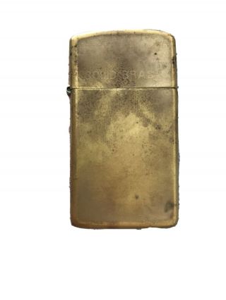 Vintage Zippo Lighter Xi Solid Brass A
