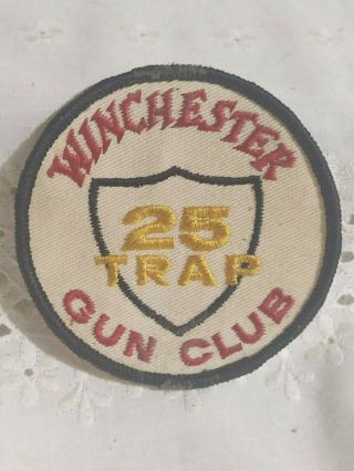 Winchester Gun Club 25 Trap Shooting Patch Sew - On Embroidered Vest Jacket Vtg
