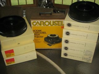 Vintage Kodak Carousel 760h Slide Projector With 9 Trays