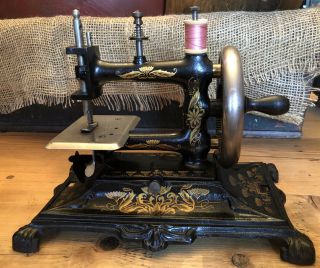 Antique Cast Iron Muller No.  12 Sewing Machine Germany Stunner