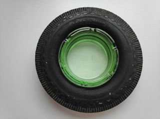 Goodyear Tyre / Tire Ash Tray With Green Glass Insert All Weather