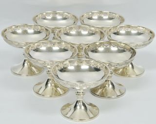 Frank M Whiting Sterling Silver Pierced 9352 Dessert Ice Cream Cup Dish Bowl (8)