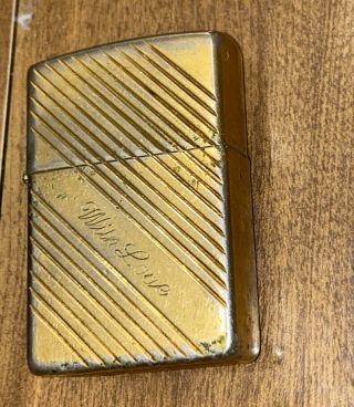 Vintage Zippo Brass Gold Lighter Vii Engraved With Love From Snow White Disney