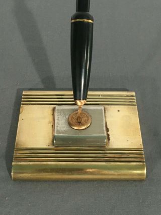 1940 ' s Vintage Parker Challenger Fountain Pen Brass Desk Set 3