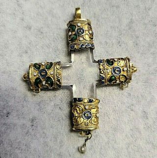 Antique 17th Century Italian 14k Gold Beveled Rock Crystal Cross 2