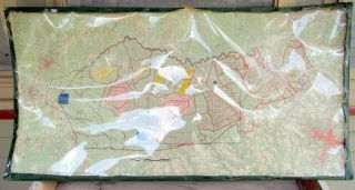 Vintage Map Fort Bragg Military Reservation With Drop Zones Impact Zones