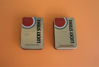 Vintage Lucky Strike Silver&original Red Box Cigarette Metal Tin Case