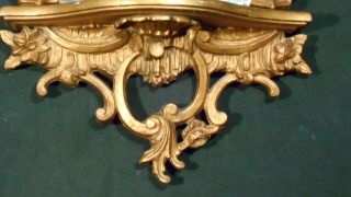 VINTAGE EARLY 20th CENTURY ROCOCO GILT MIRROR BACK WALL SHELVES 3
