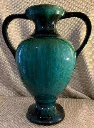 Vintage Blue Mountain Pottery BMP Tall URN Vase Drip Glaze Mid Century BIG 12” 2