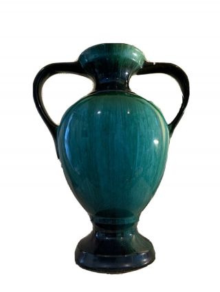 Vintage Blue Mountain Pottery BMP Tall URN Vase Drip Glaze Mid Century BIG 12” 3