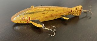 Hand - Carved Wood Ice Fishing Decoy Lure Antique,  Ely,  Mn Carver