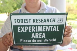 Vintage C.  1960 U.  S.  Forest Experimental Area Fishing Hunting Gas Oil Metal Sign