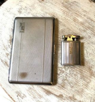 Vintage 1940s 1950s Ronson Lighter And Cigarette Case Smoking Memorabilia