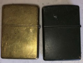 2 Zippo Lighters Vintage Pisces Special Forces.  Plates Moved From Another Zippo 2