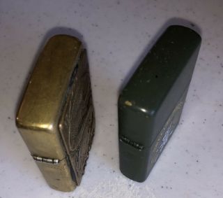 2 Zippo Lighters Vintage Pisces Special Forces.  Plates Moved From Another Zippo 3