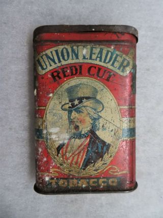 Union Leader Uncle Sam Antique Redi - Cut Tobacco Pocket Tin