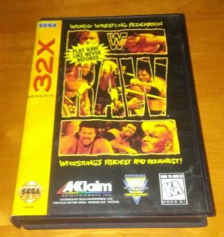 Wwf Raw Sega Genesis 32x Complete 1995 Vintage Pro Wrestling Game Wwe Akklaim