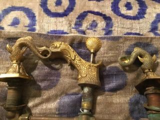 Set Of Vintage Sherle Wagner Gold Ornate Dolphin Faucet Hollywood Regency 3