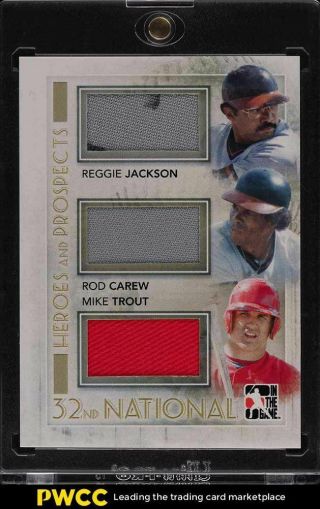 2011 In The Game Heroes & Prospects Jackson Carew Mike Trout Rookie Rc Patch