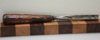 Vintage 3/8 " S.  J.  Addis No.  7 Sweep Carving Gouge Chisel (inv J519)