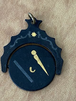 Vintage Freemason Masonic Square & Compass Spinner Watch Fob