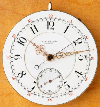 Antique CH Meylan Split Seconds Chronograph Pocket Watch Movement 2