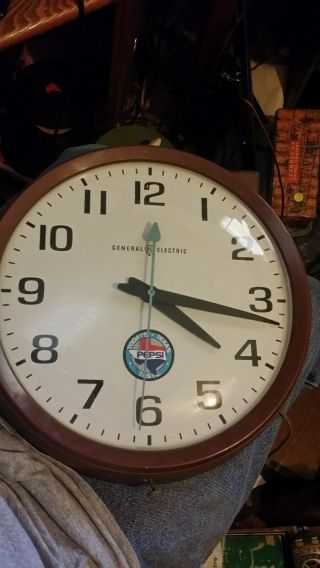 Vintage Pepsi General Electric Wall Clock " Great "