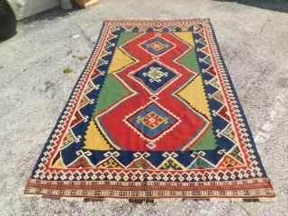 Antique Turkish Rug Carpet Kilim Rare Hand Made Wool 5 