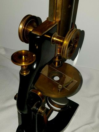 1876 - 1886 Microscope Bausch & Lomb Optical Co.  Brass W/black Base