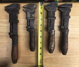 OLD VINTAGE ANTIQUE TOOLS ADJUSTABLE MONKEY WRENCH COES RAILROAD MECHANIC 3