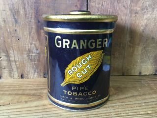 Vintage Granger Rough Cut Pipe Tobacco Tin W/dog