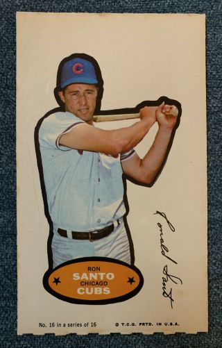 1968 Topps Action All Star Sticker Panel Ron Santo Chicago Cubs Hof Test Issue