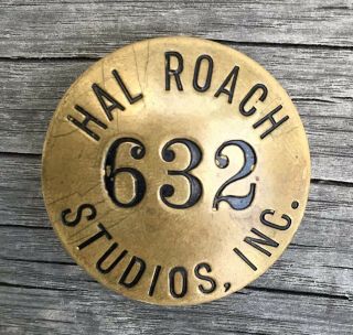 Antique 1920s 1930s Hal Roach Studios Inc.  Employee Badge Laurel And Hardy